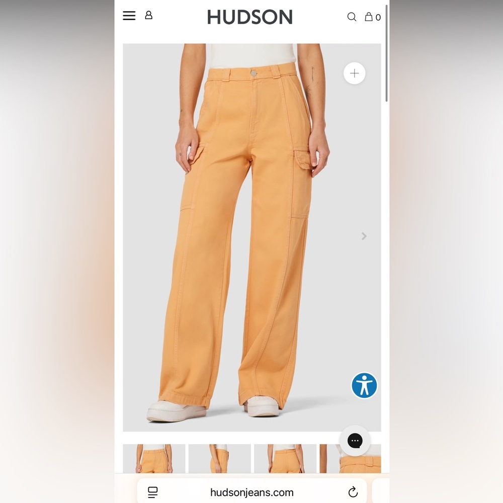 Hudson Jeans Women's Peach Wide Leg Jeans